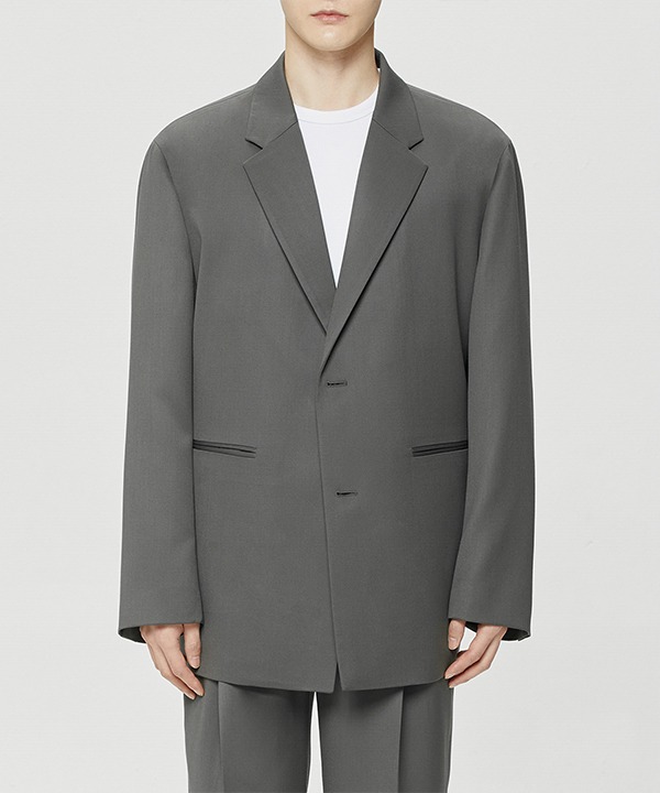 404 RELAXED 2 BUTTONS WOOL JACKET [KHAKI GREY]