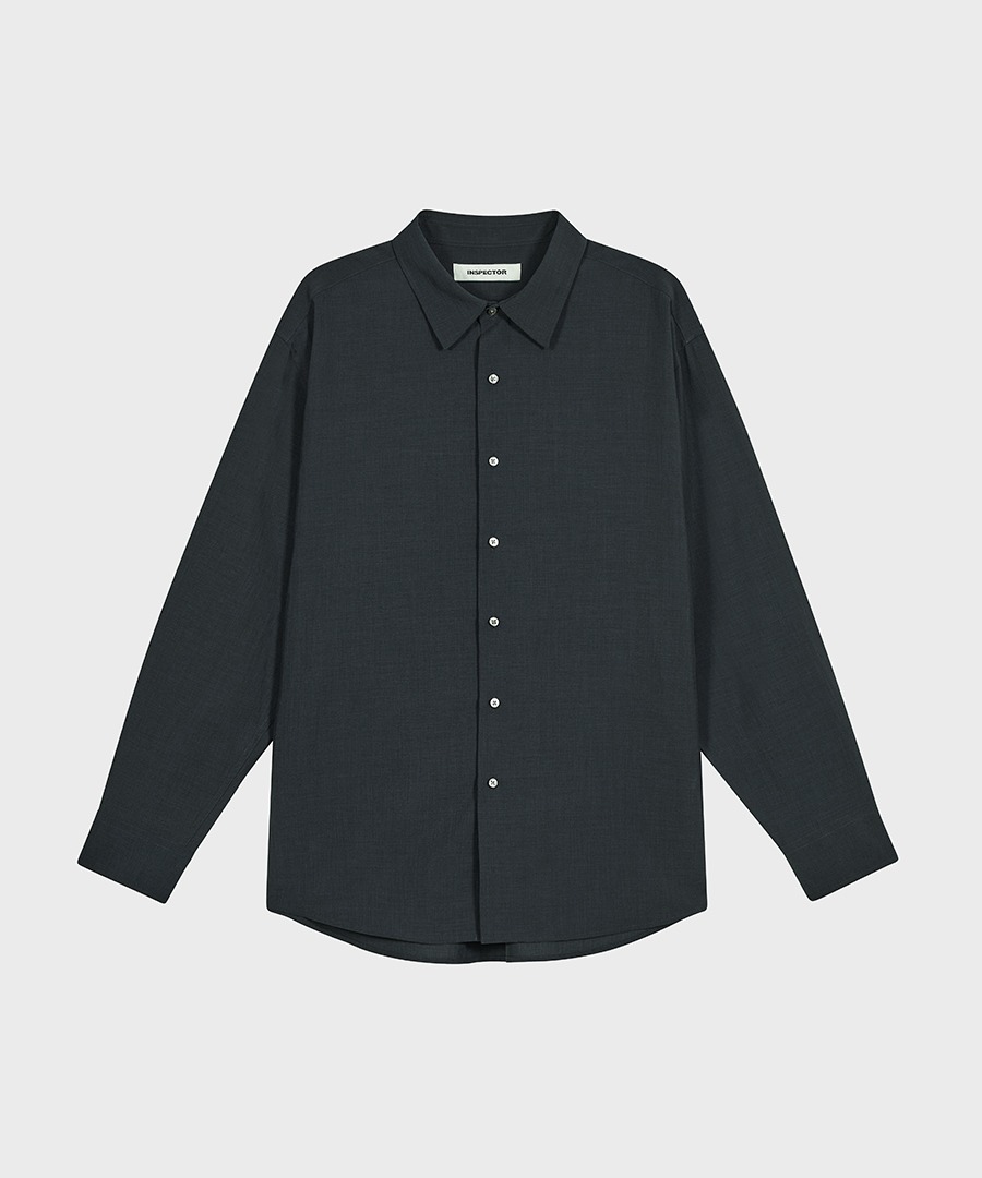 113 EASY CARE LINEN SHIRTS [CHARCOAL BLACK]